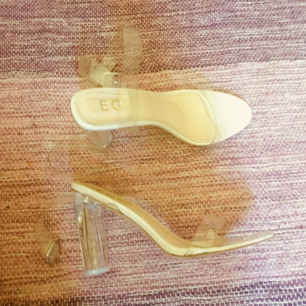 EGO clear strapped heels